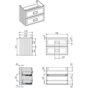 Тумба под раковину La Fenice Cubo FNC-01-CUB-C-80-2 бежевая 80 см
