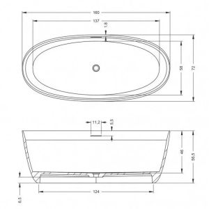 Ванна из искусственного камня Riho Oval B129001105 160x72см белый