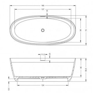 Ванна из искусственного камня Riho Oval B129001105 160x72см белый Ванна из искусственного камня Riho Oval B129001105 160x72см белый