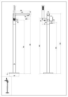 Смеситель напольный Boheme QUBIC Bronze бронза