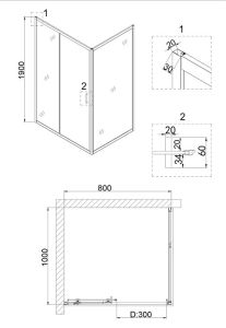 Душевой уголок Niagara NG-62-8A-A100 80x100см хром/прозрачное