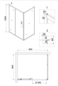 Душевой уголок Niagara NG-62-9A-A90 90x90см хром/прозрачное