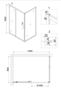 Душевой уголок Niagara NG-62-10A-A80 100x80см хром/прозрачное