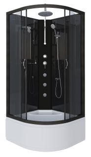 Душевая кабина Niagara NG-6508-14BKTG с гидромассажем 90x90см чёрный/тонированное