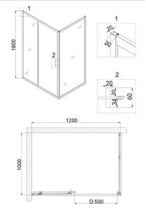 Душевой уголок Niagara NG-62-12A-A100 120x100см хром/прозрачное