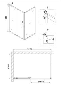 Душевой уголок Niagara NG-62-13A-A100 130x100см хром/прозрачное
