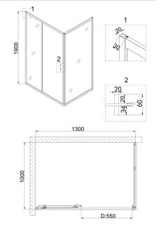 Душевой уголок Niagara NG-62-13A-A100 130x100см хром/прозрачное