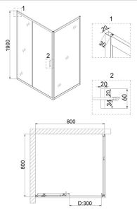 Душевой уголок Niagara NG-82-8AB-A80B 80x80см чёрный/прозрачное