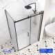Душевой уголок Ceruttispa ЧЕЗАС (CEZA'S) 120BF R CEZA’S120BF R 120x90 см профиль чёрный стекло матовое