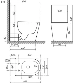 Бачок для унитаза Ceramicanova Highlight Rimless CN1802T-T смыв торнадо белый