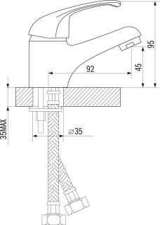Смеситель для раковины Rossinka A35-11 Хром Смеситель для раковины Rossinka A35-11 Хром