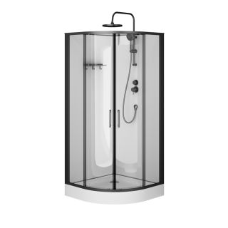 Душевая кабина Am.Pm Above W9XC-401-9090BT 90x90 см профиль чёрный матовый стекло прозрачное