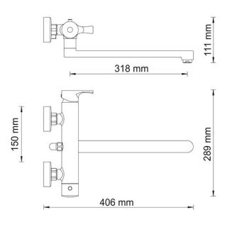 Wasserkraft Berkel 4802L Смеситель для ванны с длинным изливом