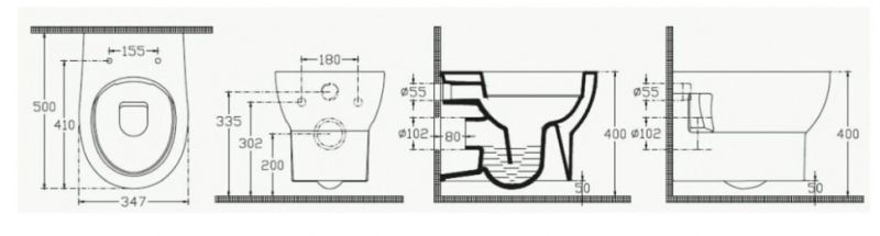 Подвесной унитаз Isvea Absolute 10AB02002SV безободковый крышка микролифт белый