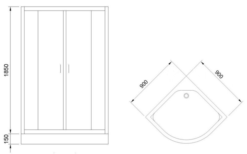 Душевой уголок Royal Bath Eko 90x90см сатин RB-EKO90HK-M