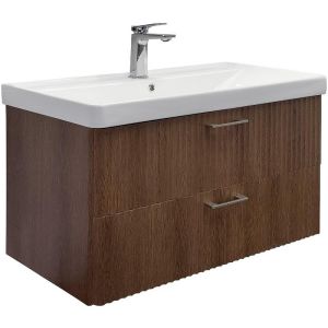 Тумба с раковиной Comforty Ангара 90 00-00021037 подвесная Дуб темно-коричневый