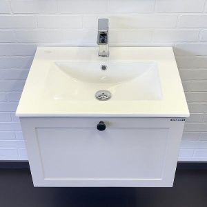 Тумба с раковиной Comforty Ереван 00-00017879 60 см Серый шелк