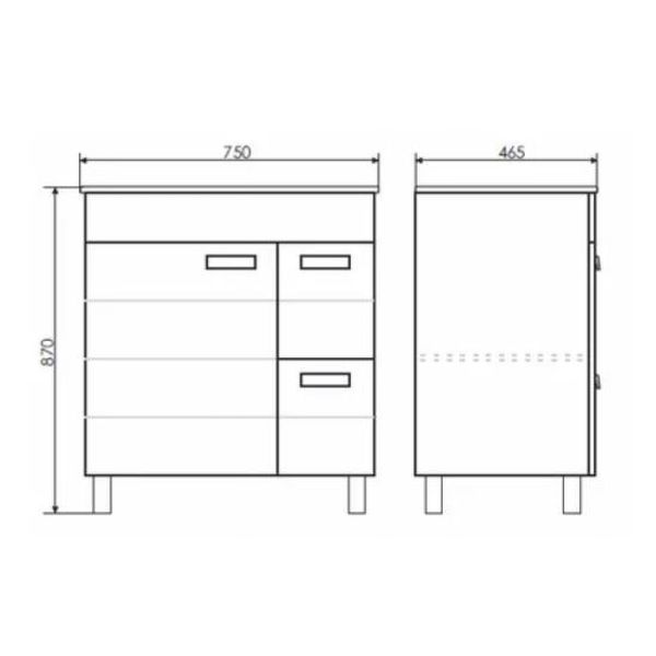 Тумба с раковиной Comforty Марио 00-00016096 75 см Дуб дымчатый