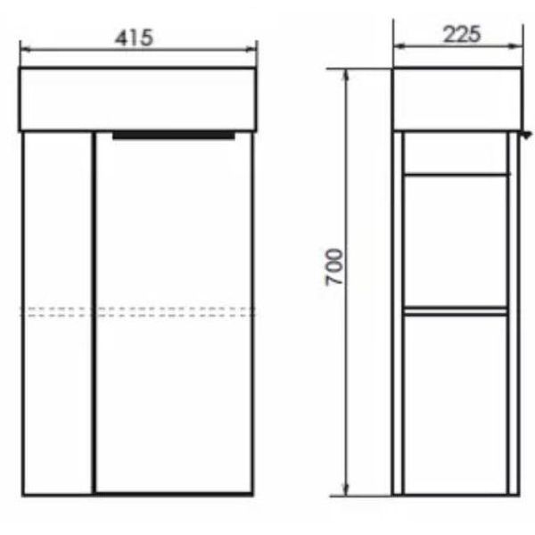Тумба с раковиной Comforty Матэ 00-00015132 41.5 см Дуб дымчатый