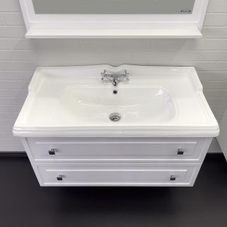 Тумба с раковиной Comforty Феррара 00-00020308 100 см Белый глянец Тумба с раковиной Comforty Феррара 00-00020308 100 см Белый глянец