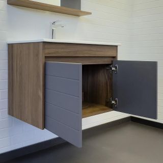 Тумба с раковиной Comforty Кемер 00-00017883 75 см Антрацит Тумба с раковиной Comforty Кемер 00-00017883 75 см Антрацит
