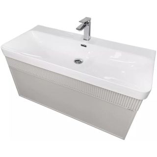 Тумба с раковиной Comforty Мадрид 00-00020148 101 см Серый шелк Тумба с раковиной Comforty Мадрид 00-00020148 101 см Серый шелк