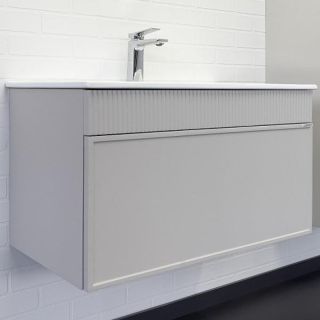 Тумба с раковиной Comforty Мадрид 00-00018685 81 см Серый шелк Тумба с раковиной Comforty Мадрид 00-00018685 81 см Серый шелк