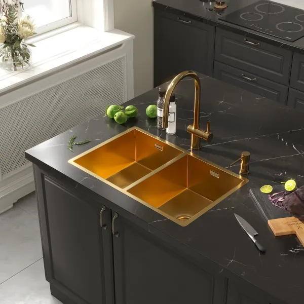 Смеситель для кухни Reflexion Lago RX9904GD брашированное золото