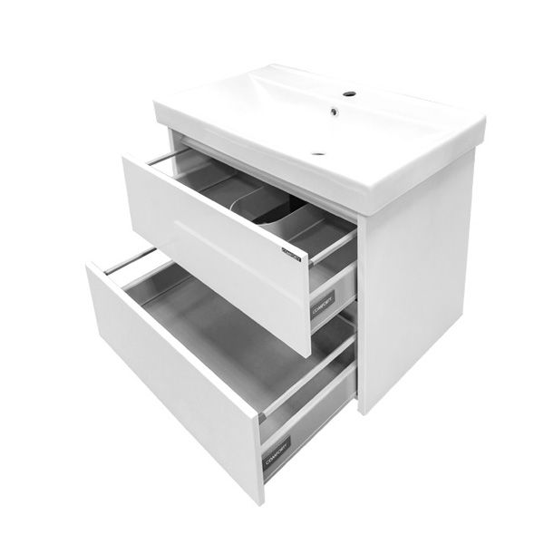 Comforty Тумба-умывальник "Дублин-60" белый глянец с раковиной Comforty 8056