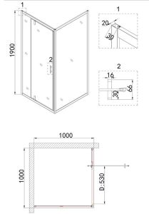 Душевой уголок Niagara NG-43-10AG-A100G 100x100см золото/прозрачное