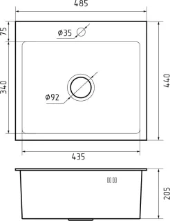 Мойка кухонная GranFest METAL 4844 PVD графит Мойка кухонная GranFest METAL 4844 PVD графит