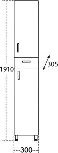 Пенал СанТа Стандарт 501002 30см белый