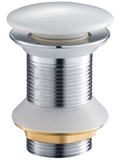 Донный клапан Aquatek AQ6006CW без перелива, крышка белая, керамическая