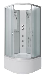 Душевая кабина Niagara NG-2307-14BKG с гидромассажем 80x80см серебро/матовое