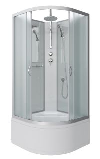 Душевая кабина Niagara NG-2307-14BKTG с гидромассажем 80x80см серебро/матовое