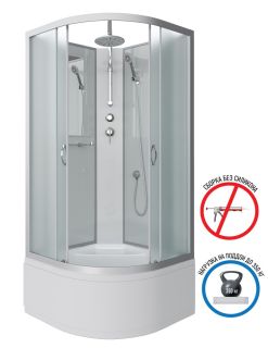 Душевая кабина Niagara NG-2307-14BKTG с гидромассажем 80x80см серебро/матовое