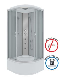 Душевая кабина Niagara NG-2307-14G с гидромассажем 80x80см серебро/матовое