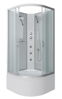 Душевая кабина Niagara NG-2308-14BKG с гидромассажем 90x90см серебро/матовое