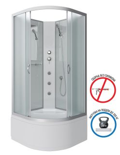 Душевая кабина Niagara NG-2308-14BKG с гидромассажем 90x90см серебро/матовое