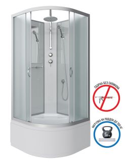 Душевая кабина Niagara NG-2308-14BKT 90x90см серебро/матовое