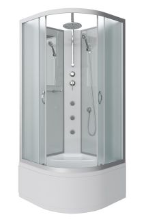 Душевая кабина Niagara NG-2308-14BKTG с гидромассажем 90x90см серебро/матовое