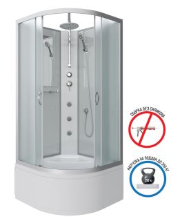 Душевая кабина Niagara NG-2308-14BKTG с гидромассажем 90x90см серебро/матовое