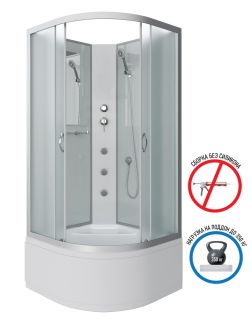 Душевая кабина Niagara NG-2309-14BKG с гидромассажем 100x100см серебро/матовое