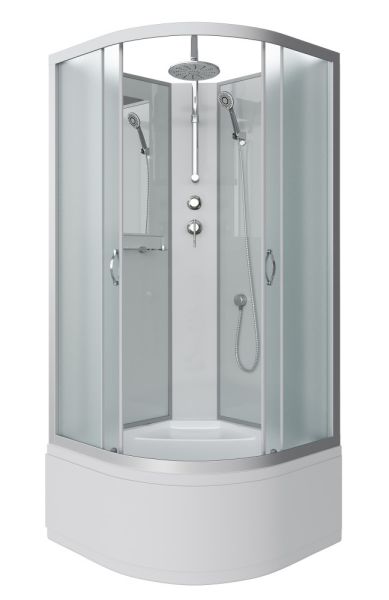Душевая кабина Niagara NG-2309-14BKT 100x100см серебро/матовое