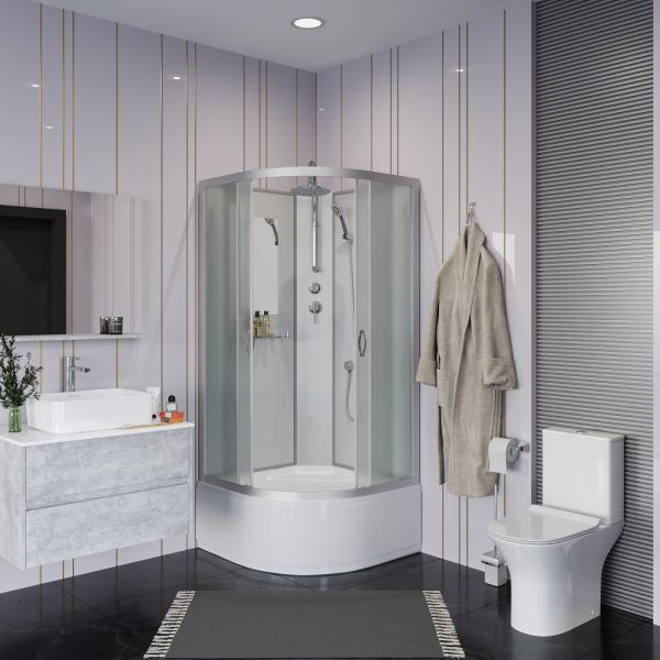 Душевая кабина Niagara NG-2309-14BKT 100x100см серебро/матовое