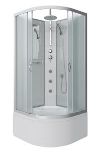 Душевая кабина Niagara NG-2309-14BKTG с гидромассажем 100x100см серебро/матовое