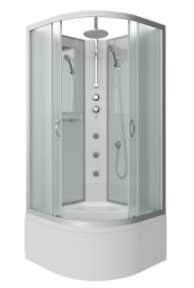 Душевая кабина Niagara NG-2309-14BKTG с гидромассажем 100x100см серебро/матовое