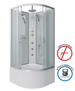 Душевая кабина Niagara NG-2309-14BKTG с гидромассажем 100x100см серебро/матовое