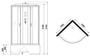Душевая кабина Niagara NG-2309-14P 100x100см серебро/матовое