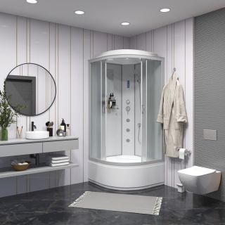 Душевая кабина Niagara NG-2309-14F с гидромассажем 100x100см серебро/матовое